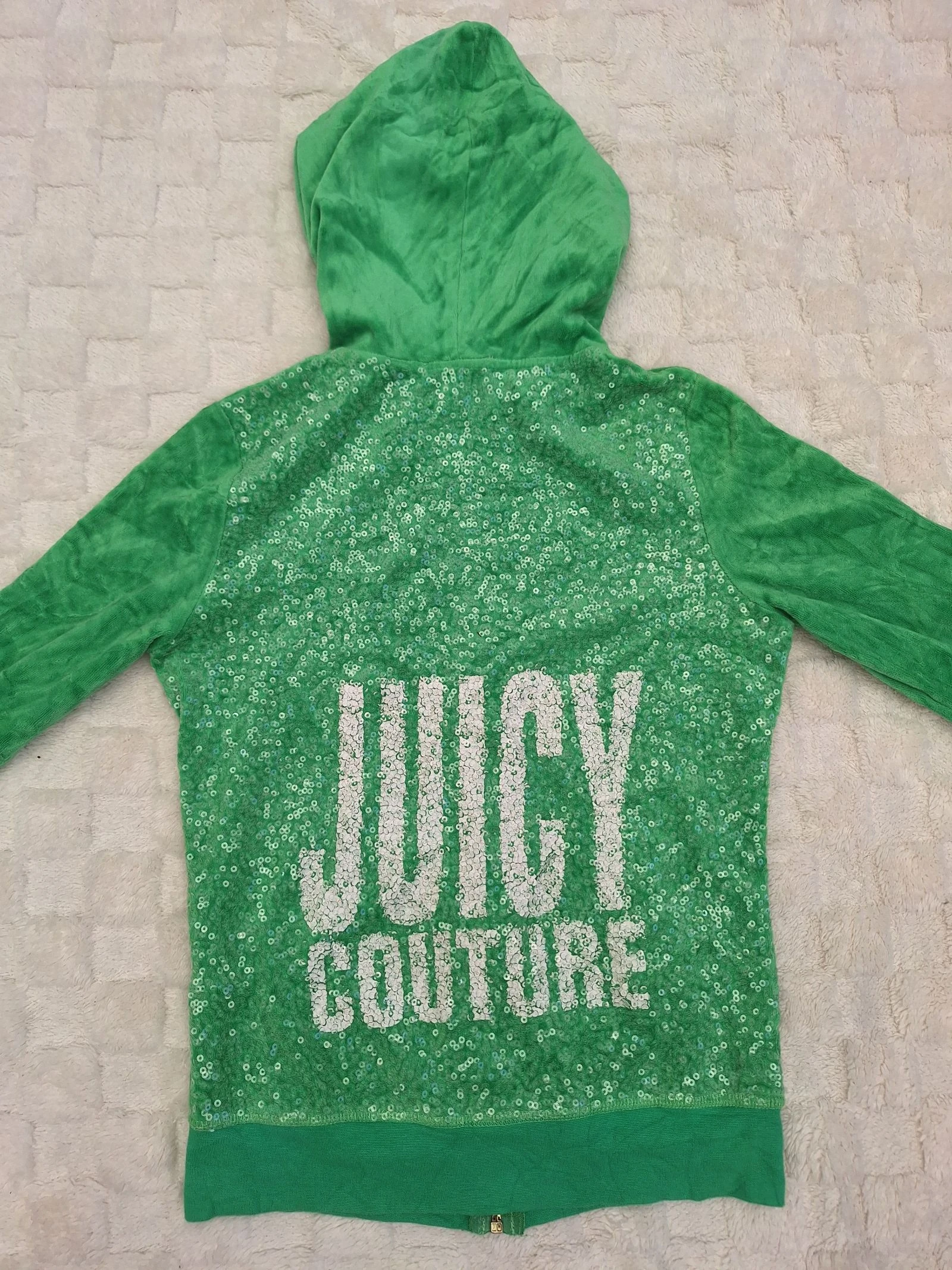 Juicy Couture velour zip up hoodie groen maat Medium